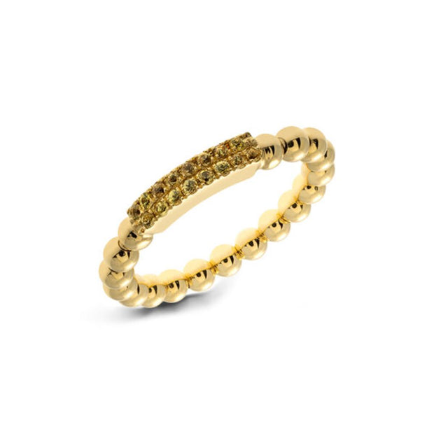 Hulchi Belluni Stretch Beaded Ring in 18K White Gold