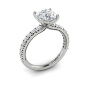 Vlora Bridal Classic Engagement Ring with a Round center stone featuring 0.42 total carats of accent diamonds
