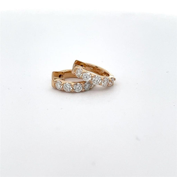 Plateau Jewelers' Diamond Hoop Earrings in 14k white gold. 1.07 ct.