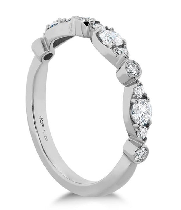 Hearts On Fire Bezel Regal Band in 18k White Gold