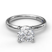 FANA 14K White Gold Classic Solitaire With Surprise Diamond 0.02ctw  F/G  VS/SI