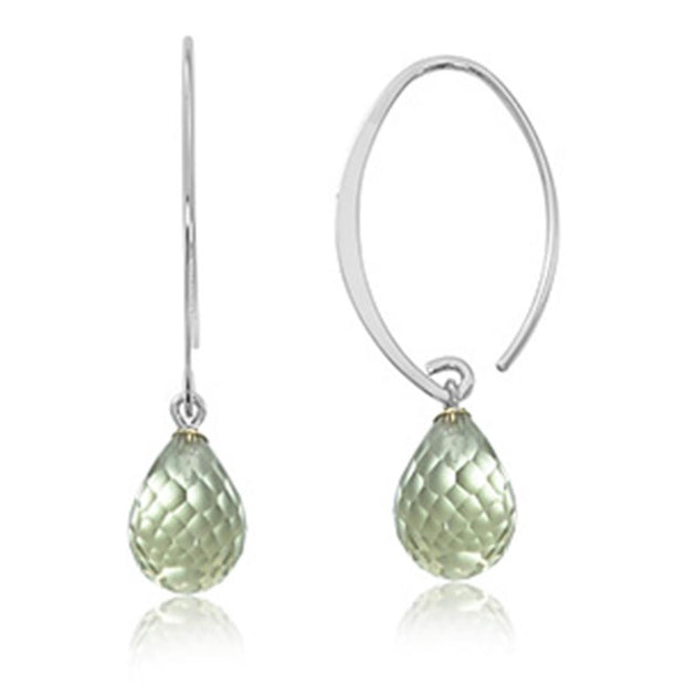 Carla Sterling Silver Small Simple Sweep Prasiolite. Add a little sparkle to any outfit with these beautiful drop earrings.