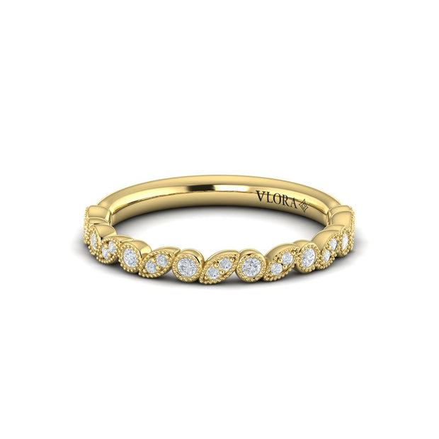 Vlora Wreath Stackable Diamond Band in 14k Yellow Gold