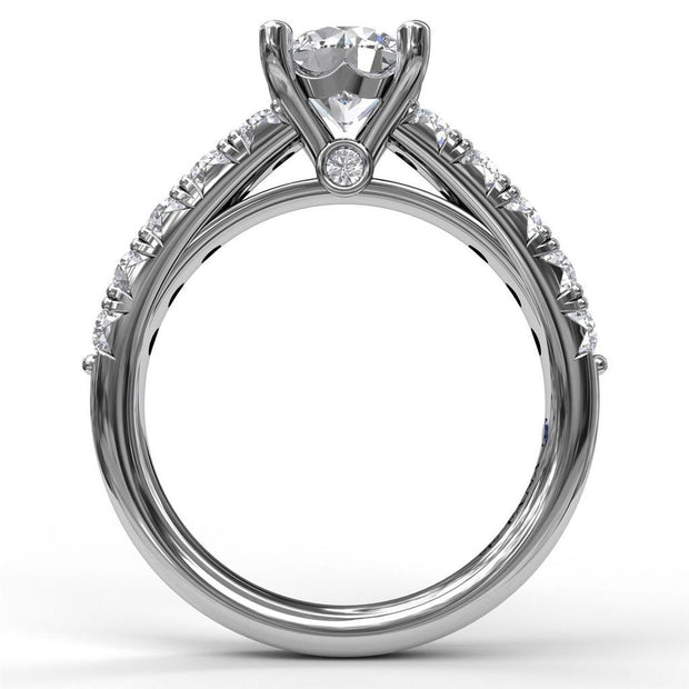 Fana French Pave Diamond Engagement Semi-Mount in 14k White Gold