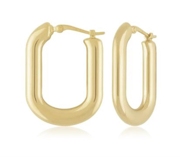 Carla Medium Flat Hoop 14K Yellow Gold