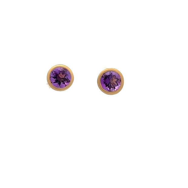 Kimberly Collins Amethyst Earrings in 18k Yellow Gold