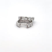 Plateau Jewelers' Diamond Hoop Earrings in 14k white gold. 1.05 ct.