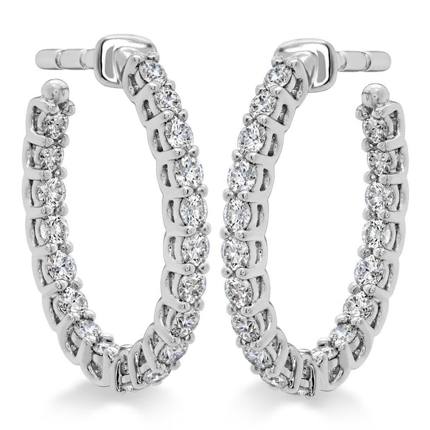 Hearts on Fire Signature Oval Hoops  in 18k white gold w/ .68  ctw