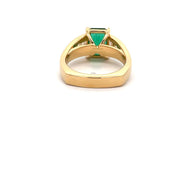 Plateau Jewelers Emerald and Diamond Ring in 18k Yellow Gold