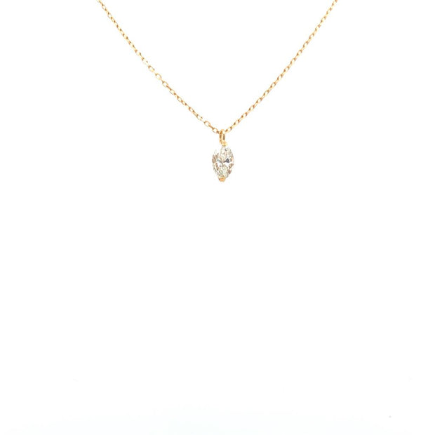 Unison Marquise Diamond Pendant in 18k Yellow Gold. .20 ct.