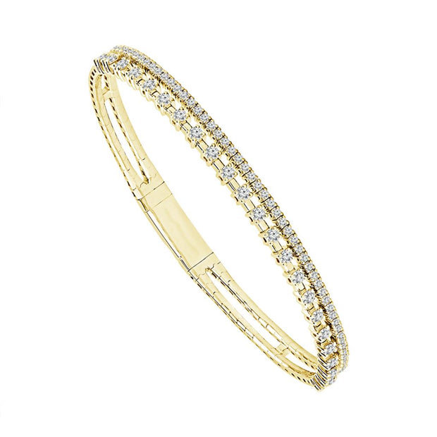 Flexible Diamond Bangle Bracelet in 14k Yellow Gold