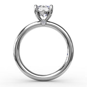 Fana Solitaire Engagement Ring With Surprise Diamond in 14k White Gold.