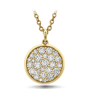 Memoire Luna Pave' Medallion in 18k yellow gold