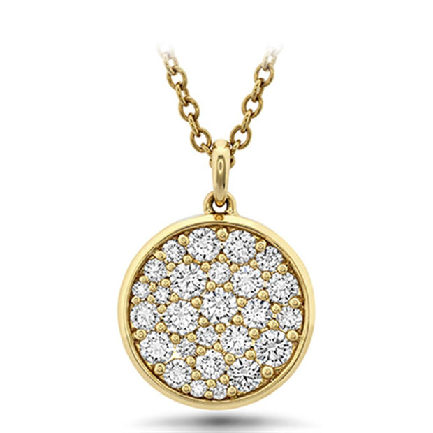 Memoire Luna Pave' Medallion in 18k yellow gold