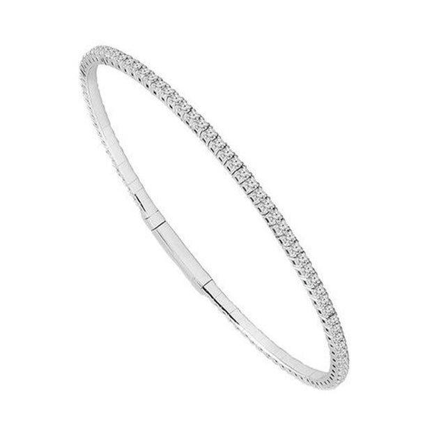 IDD Diamond Bangle Bracelet in 14K Yellow Gold and Titanium Wire with 1.42ctw