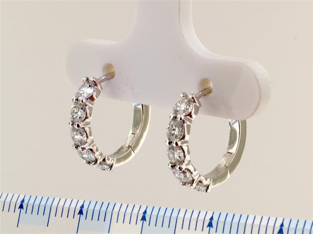 Plateau Jewelers' Diamond Hoop Earrings in 14k white gold