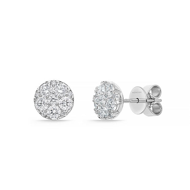 Memoire Diamond Harmony Earrings 18k White Gold 1.98 ctw