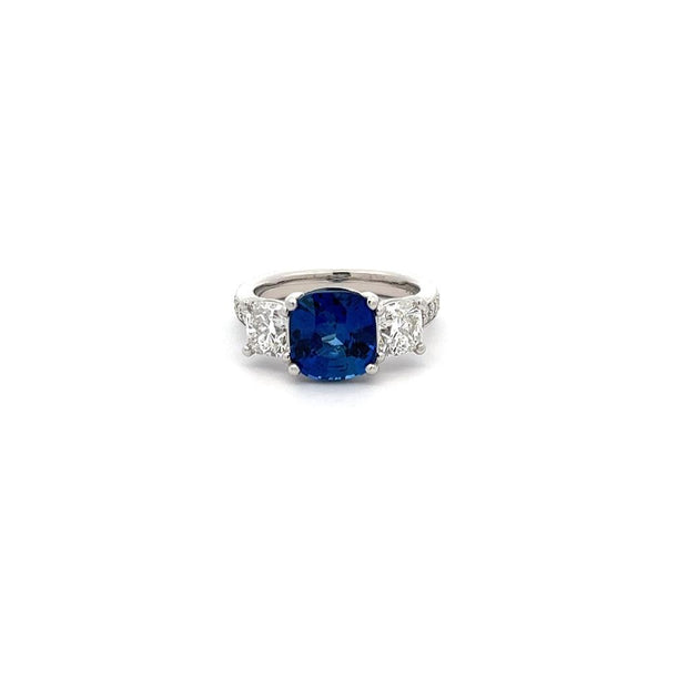 Plateau Jewelers Sapphire and Diamond Ring in Platinum