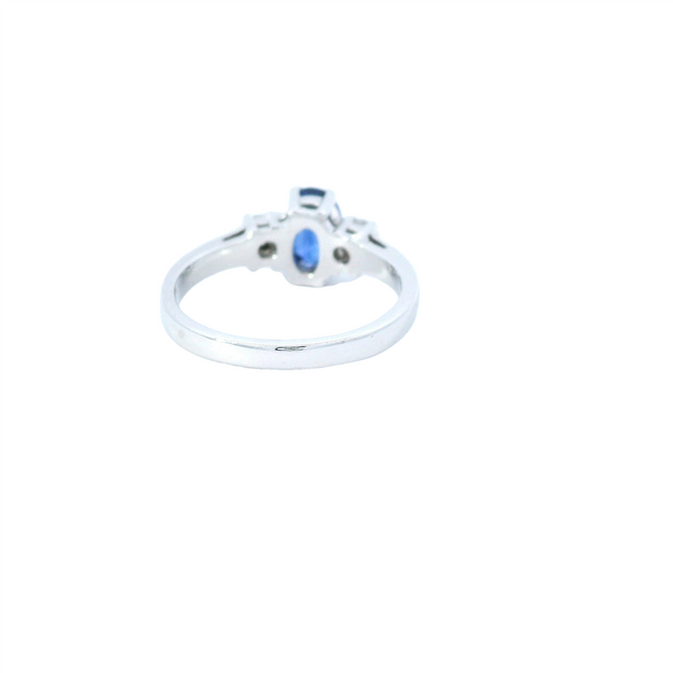 Sapphire and Diamond Ring in 14k white gold