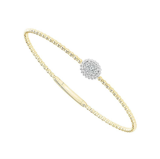 Flexi Diamond Bangle Bracelet in 14K Yellow and White Gold