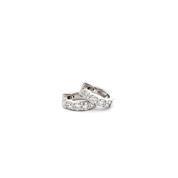 Plateau Jewelers' small hoop earrings in 14k white gold