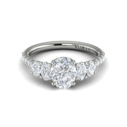 Vlora Bridal Five-Stone Engagement Ring with an Oval center stone featuring .96 total carats of accent Diamonds