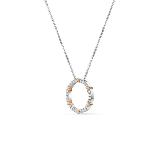 Hearts On Fire Copley Pave' Diamond Pendant Necklace in 18k two-tone Gold