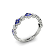 Vlora Sapphire and Diamond Band in Platinum.
