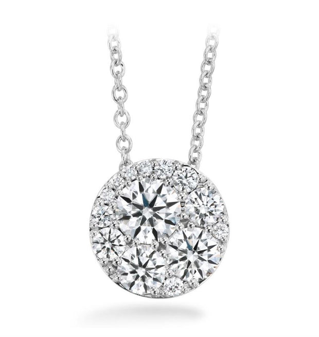 Hearts On Fire Tessa Diamond Circle Pendant in 18k White Gold with .51 ct