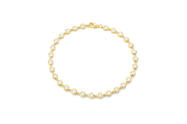Facet Barcelona Bezel Set Diamond Bracelet in 14k Yellow Gold