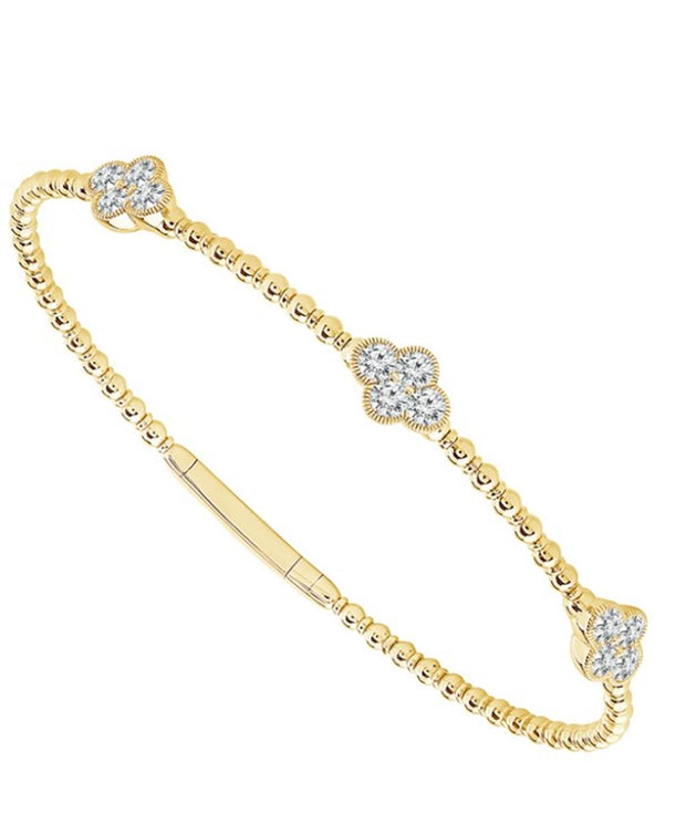 IDD Flexible Bangle in 14k Yellow and White Gold with 1.00 tcw Diamonds