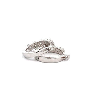Plateau Jewelers' Diamond Hoop Earrings in Platinum. (15mm diameter x 3.1mm wide)  1.134 ctw