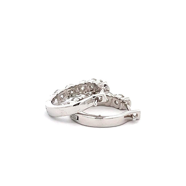 Plateau Jewelers' Diamond Hoop Earrings in Platinum. (15mm diameter x 3.1mm wide)  1.134 ctw