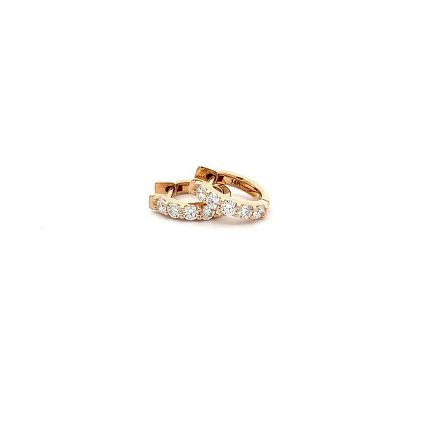 Plateau Jewelers Diamond Hoop Earrings. 14ky .485 ct