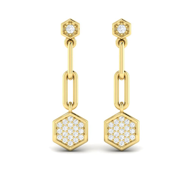 VLORA Diamond Earrings in 14K Yellow Gold with 0.38cts.