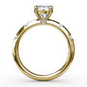 FANA Captivating Raindrop Diamond Engagement Ring in 14K Yellow Gold/White Gold
