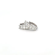 Diamond Hoop Earrings with Emerald Cut Diamonds