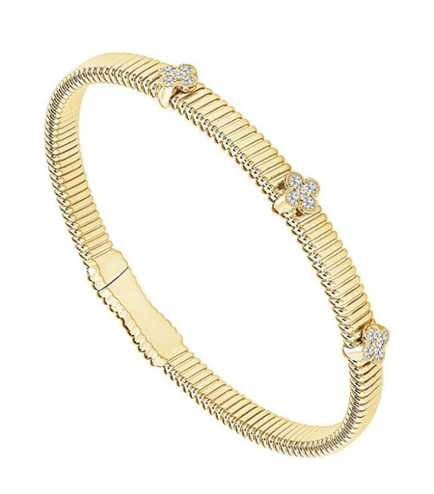 IDD Flexible Bangle 14k Yellow Gold with Diamonds .33 tcw