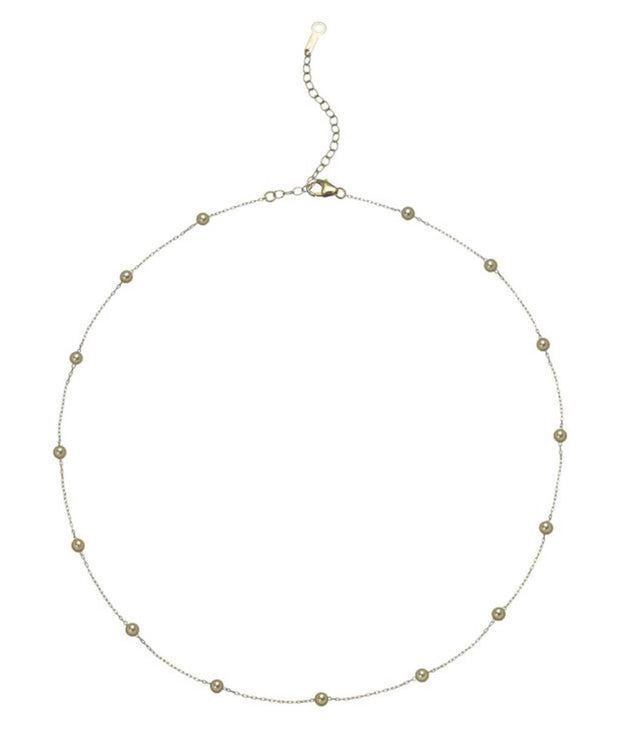 Baggins Station Pearl Necklace in 14k yellow gold