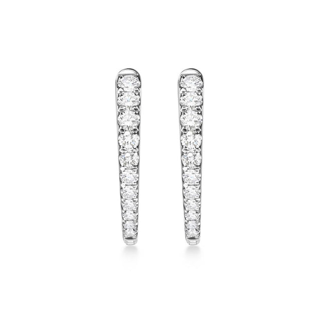 Memoire Imperial Diamond Huggies in 18K White Gold with 0.29-0.34ctw