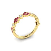 Vlora Ruby and Diamond Band in 14k Yellow Gold
