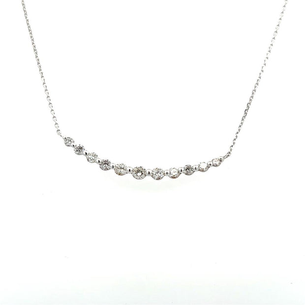 Unison Diamond Necklace in 18k White Gold. .52 ct.