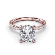 FANA Diamond Collar Engagement Ring in 14K Rose Gold