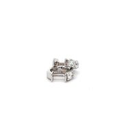 Plateau Jewelers' small diamond hoops in 14k white gold.