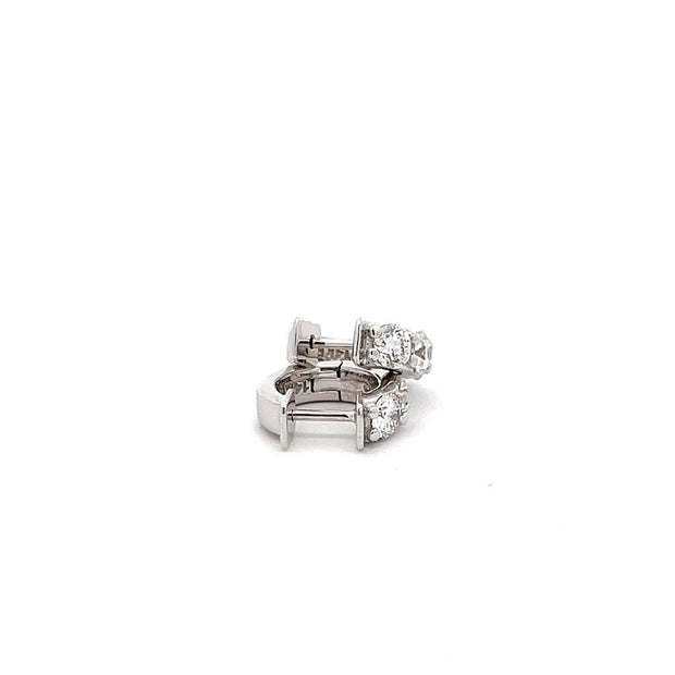Plateau Jewelers' small diamond hoops in 14k white gold.