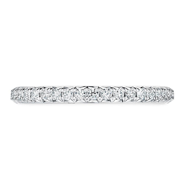 Hearts On Fire Vela French Cut Pave Diamond Band in Platinum