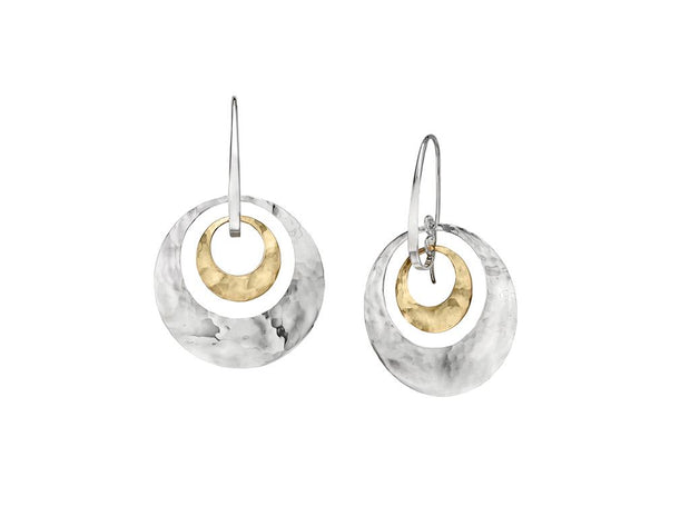 Ed Levin Designs Jaunty Earrings in Sterling Silver and 14K Yellow Gold