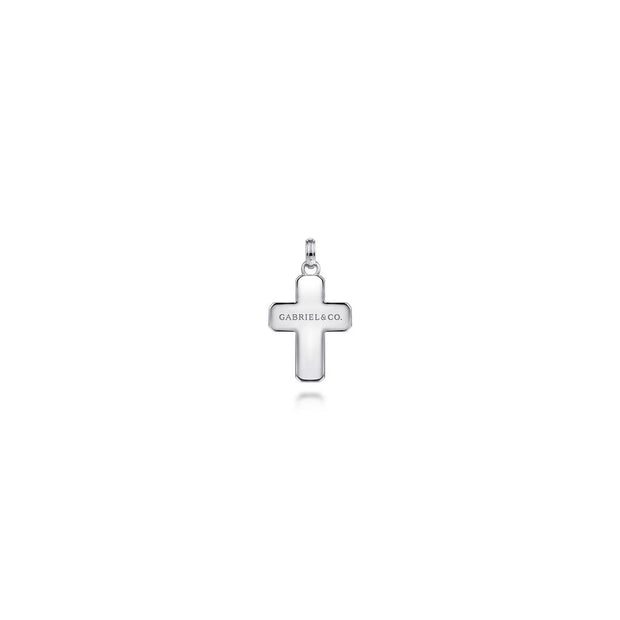Gabriel Black Spinel Cross Pendant in Sterling Silver