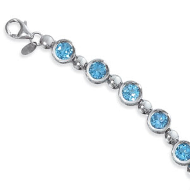 Blue Topaz Bracelet in Sterling Silver.