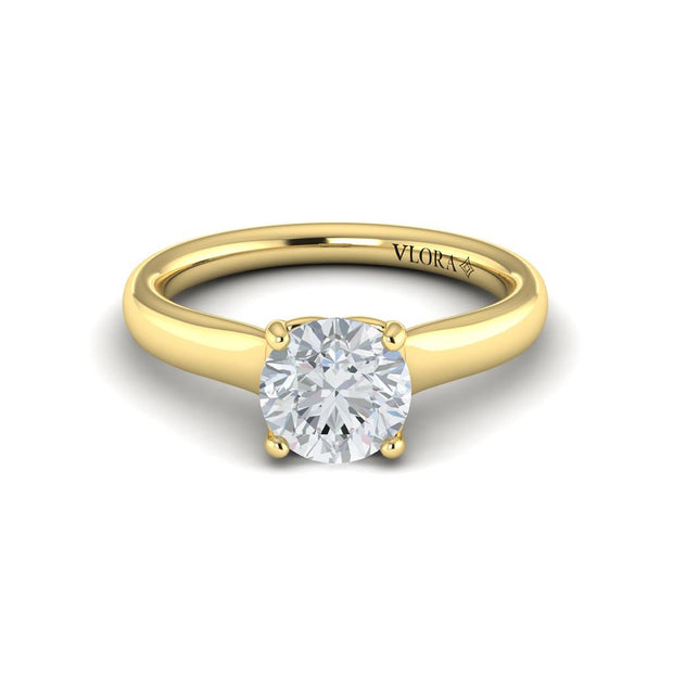 VLORA Solitaire Engagement Ring in 14K Yellow Gold